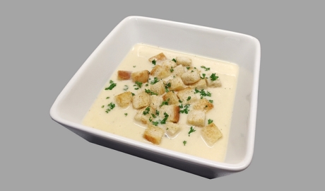 Krémová česneková polévka s krutony recept