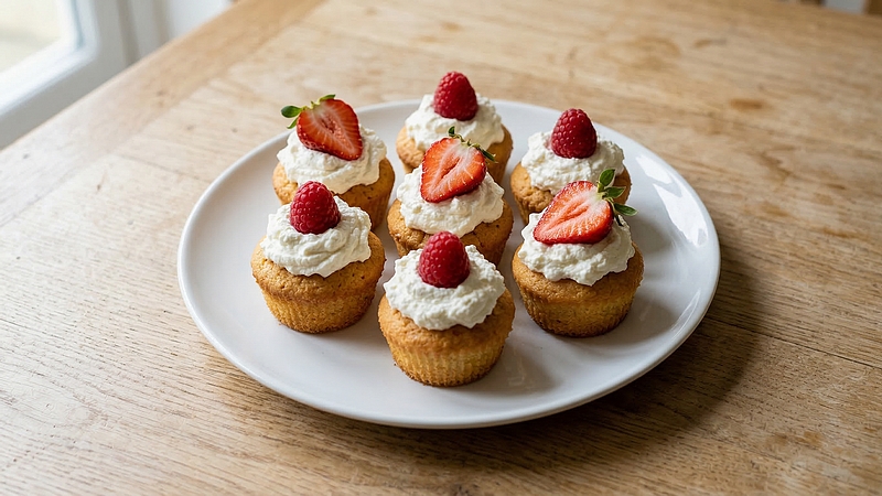 Dortíčky se šlehačkou: Nadýchané mini dezerty s ovocem a smetanou