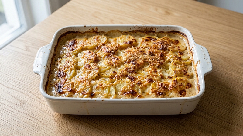 Gratinované brambory: Krémová příloha se sýrem a muškátovým oříškem