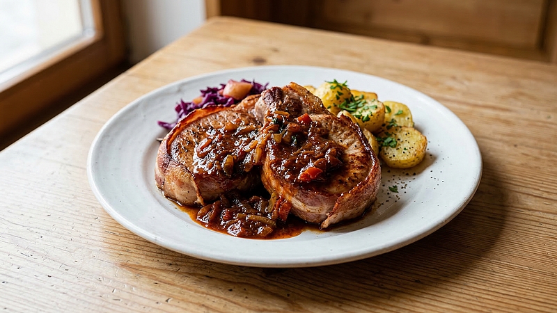 Husarské kotlety: Šťavnaté vepřové se slaninou v paprikové omáčce