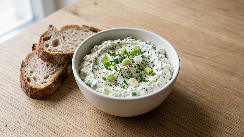 Tvarohová pomazánka s lahůdkovou cibulkou: Rychlá svačinka za pět minut