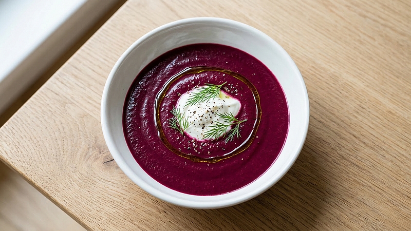 Krémová polévka z červené řepy: Sametová chuť a sytá barva v jednom talíři
