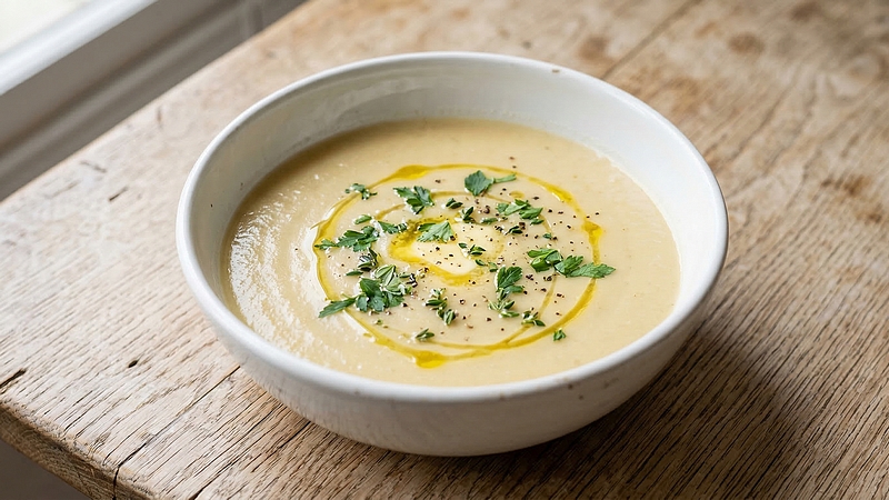 Květáková polévka s kořenovou zeleninou: Jemný krém s vůní muškátového oříšku