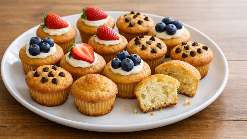 Domácí vláčné dortíčky s ovocem nebo čokoládou