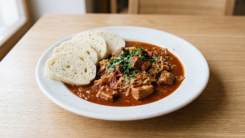 Pikantní segedín: Vepřové maso se zelím v pálivé smetanové omáčce