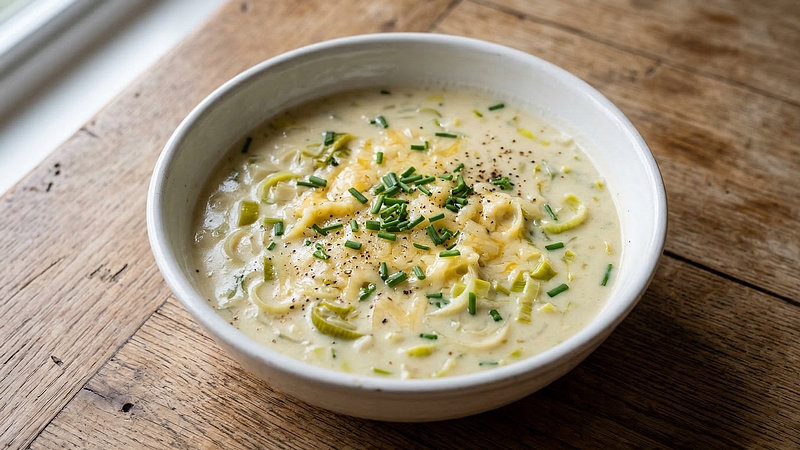 Sýrová pórková polévka: Krémová chuť v každé lžíci