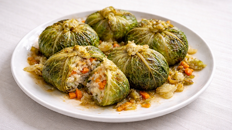 Kapustové měšce na zelenině