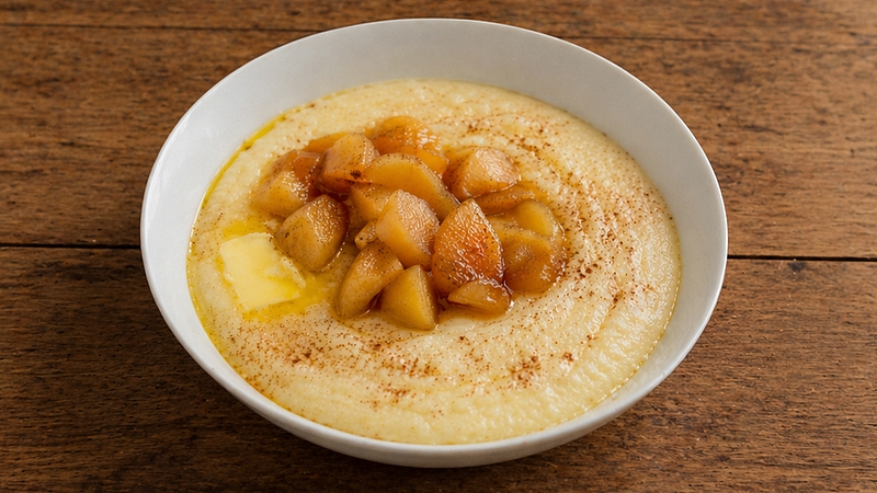 Krupicová kaše s jablky