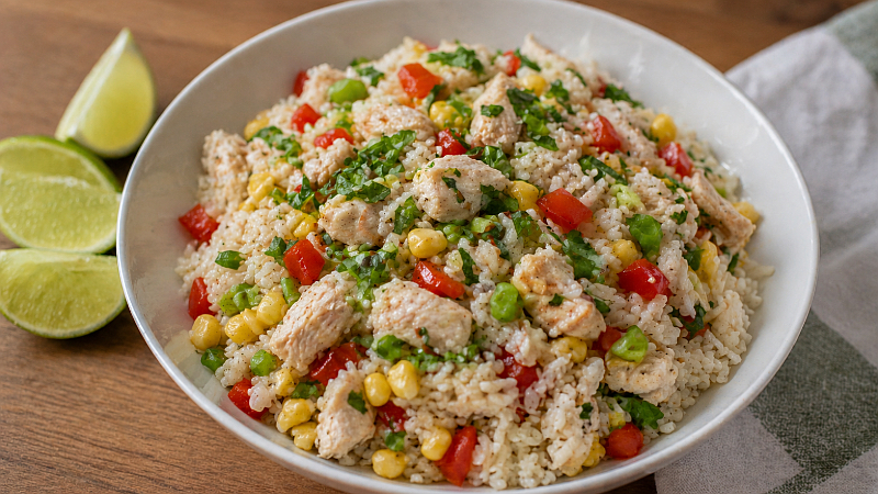 Rýžový salát s kuřecím masem