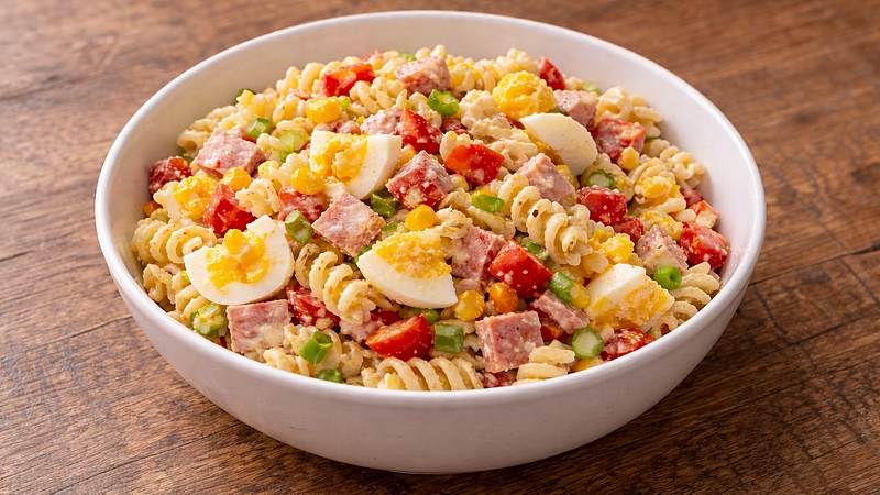 Vaječný těstovinový salát: Rychlý klasický recept