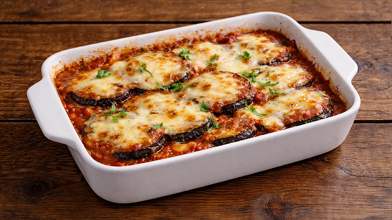 Zapečený lilek po italsku: Vrstvený s rajčaty a sýrem