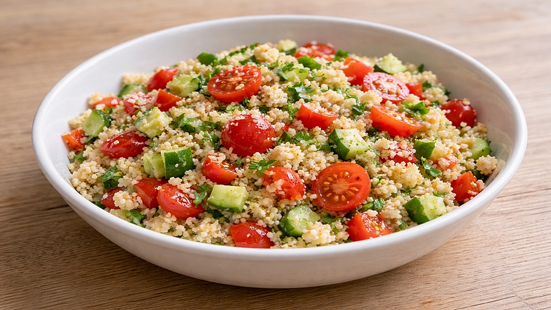 Kuskus salát se zeleninou: Rychlý a svěží oběd i příloha